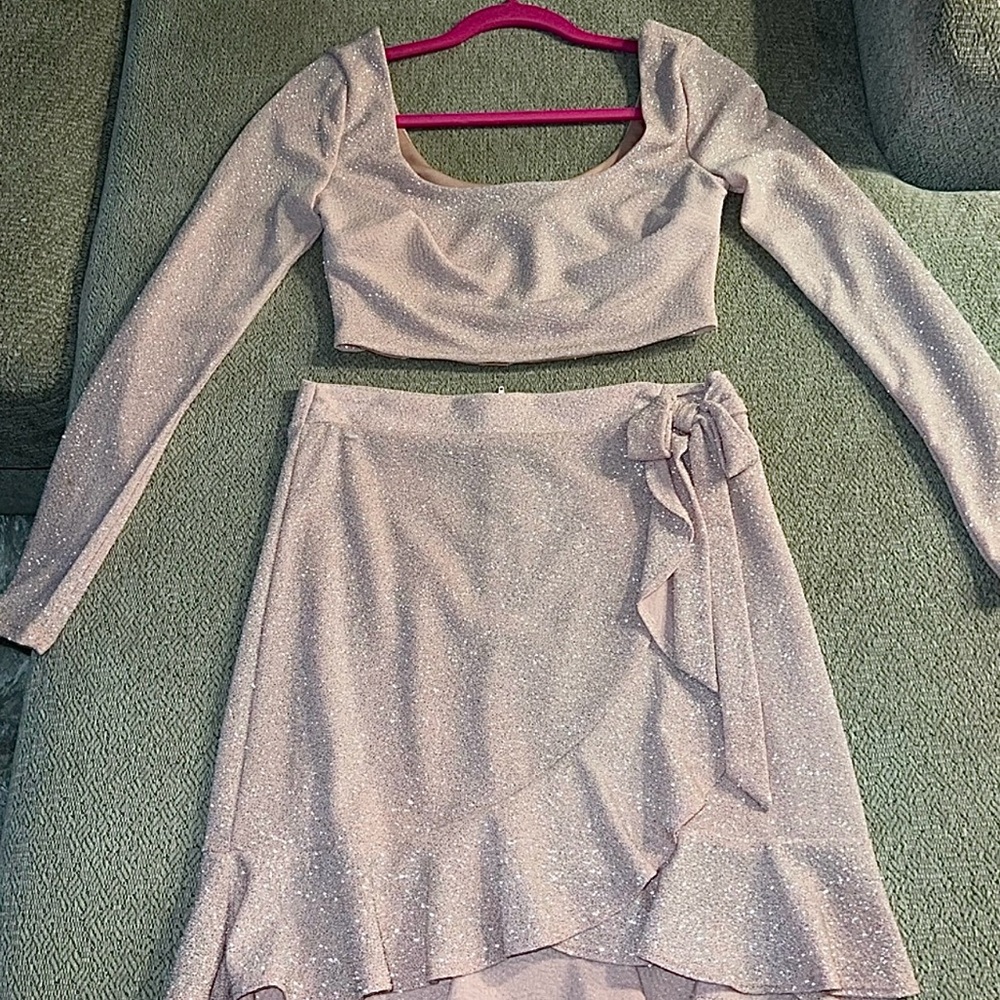 pink glitter 2 piece